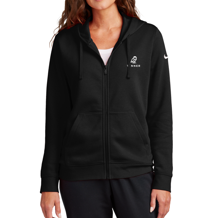 Nike Ladies Club Fleece Sleeve Swoosh Full-Zip Hoodie