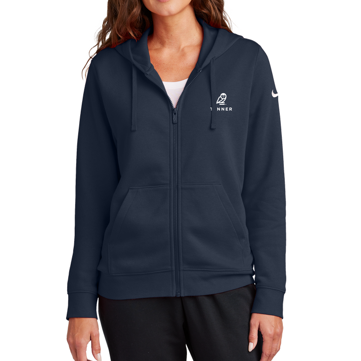 Nike Ladies Club Fleece Sleeve Swoosh Full-Zip Hoodie